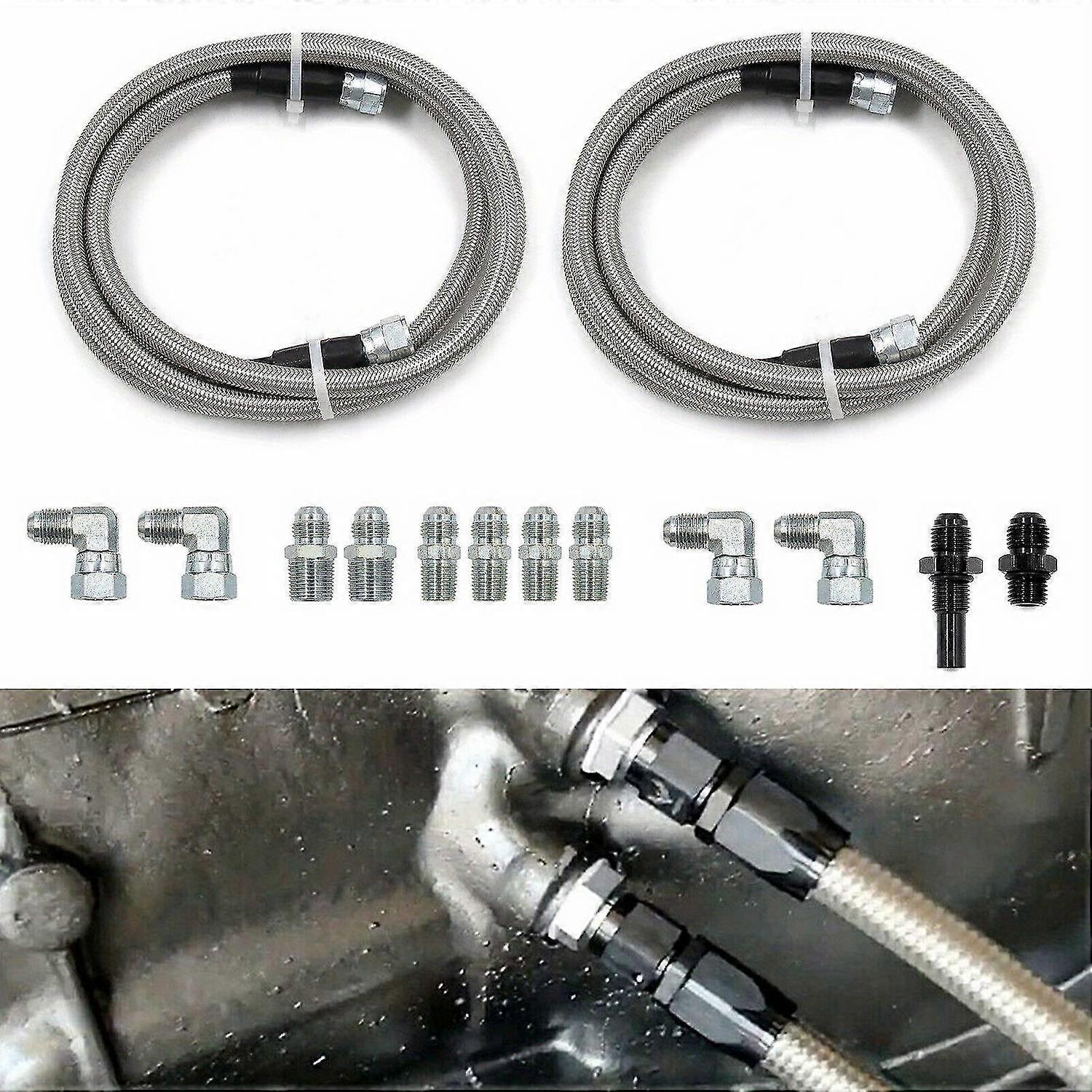 70Inch Transmission Cooler Hose Kit For GM For Chevy 1996-2021 4L80E, For Ford C4-C6-AOD, For Turbo 