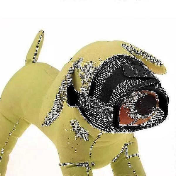 Dog Muzzle Breathable Nylon Comfortable Soft Mesh Adjustable Pet Mouth Mask Prevent Bite, Size L:
