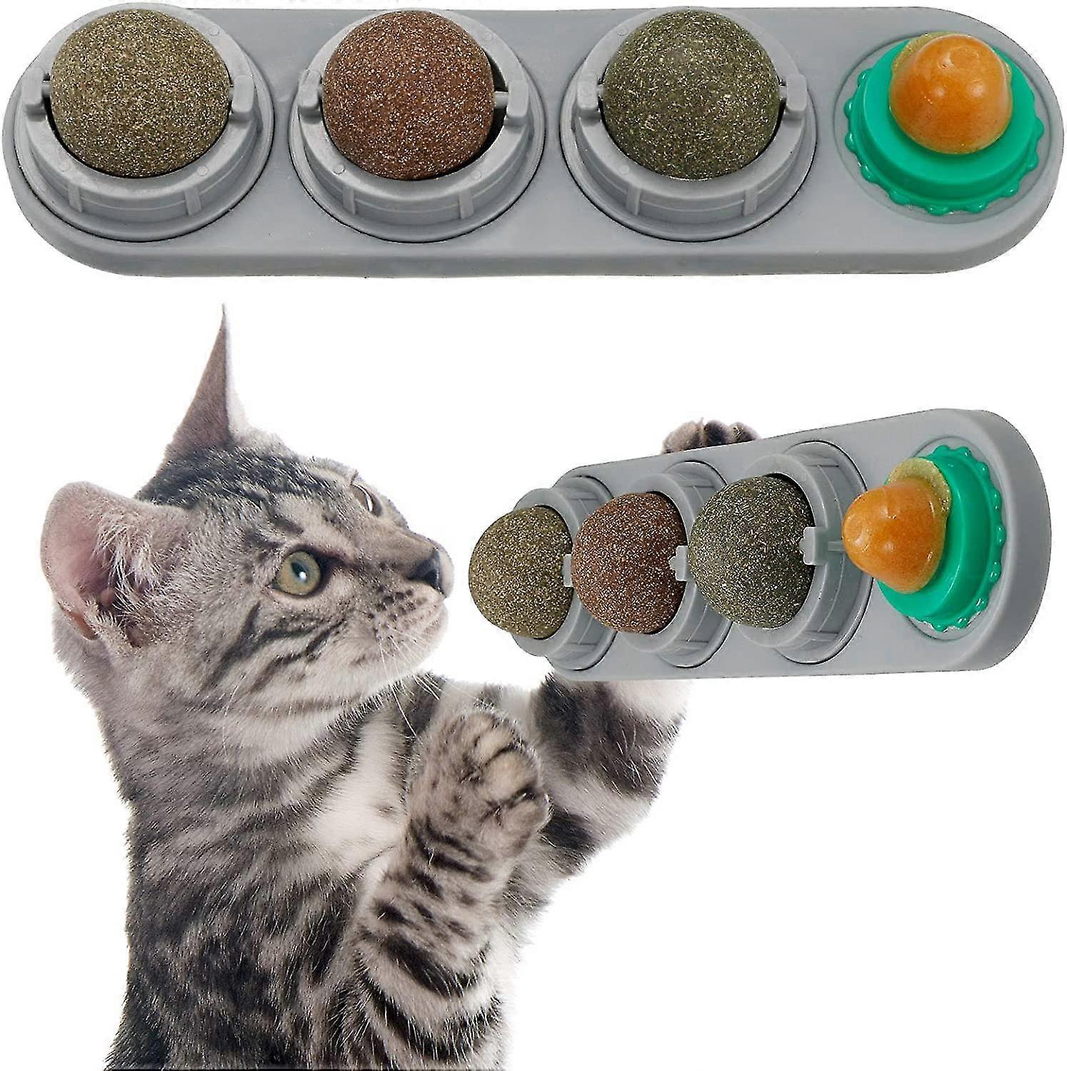 catnip balls toy rotatable licking treats toys for cats cat nip ball cat toys catnip edible balls catnip edible wall ball for kitten
