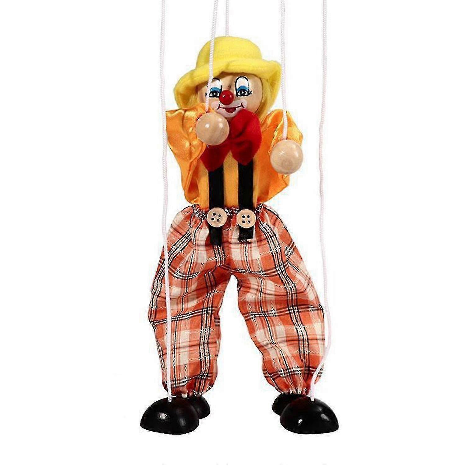 Marionett Clown Docka Leksak Dra Rep Trä Docka Doca Interaktiva Barn Hand Pirat Dockteater Pojkar