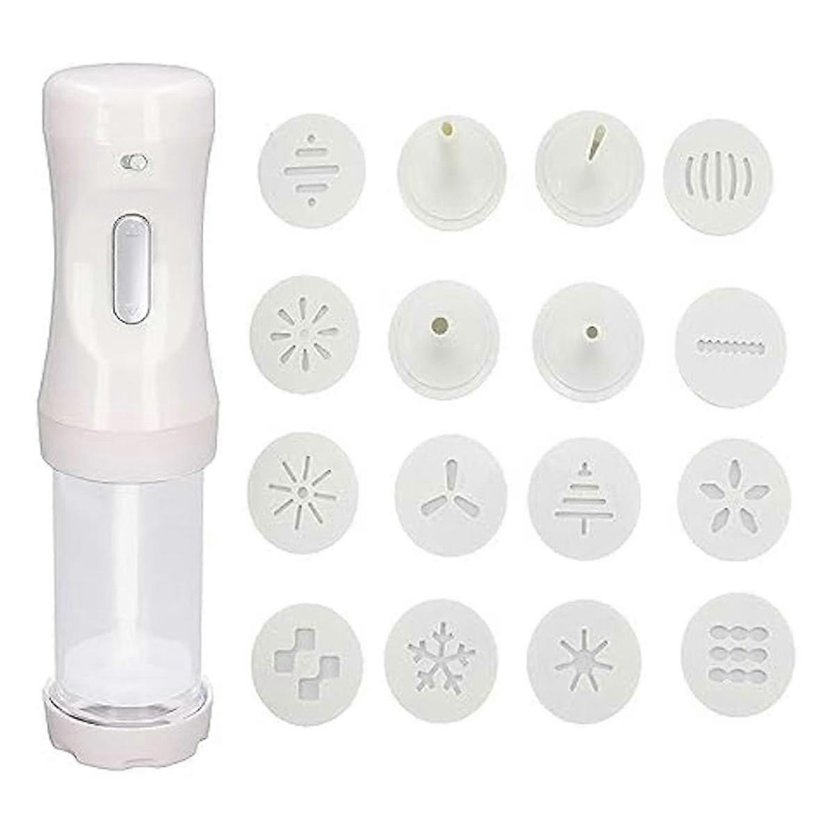 1 Electric Cookie Press with 12 Mold and 4 Decorating Nozzles for Cake Dessert DIY Maker and Decora