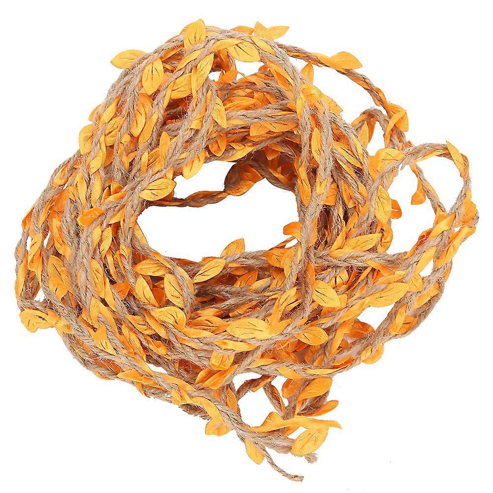 10 Meters Artificial Leaf Ribbon Braided Garland Weaving Hemp Rope Bouquet DIY AccessoriesTangerine
