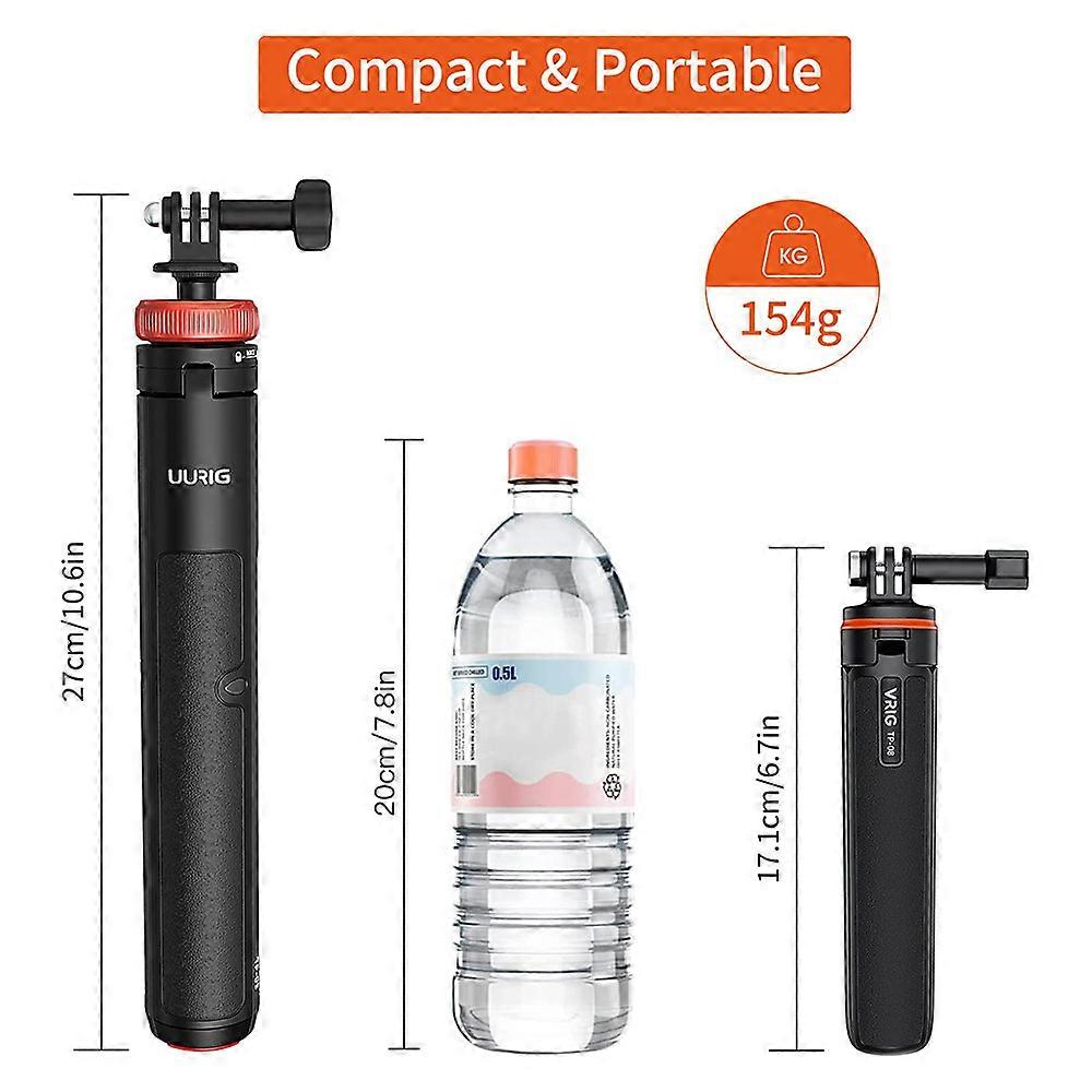 Extend Selfie Stick Tripod Mini Portable Vlog Tripod for Gopro Hero 11 10 9 8 7 6 5 Osmo Action Insta 360 One R X3