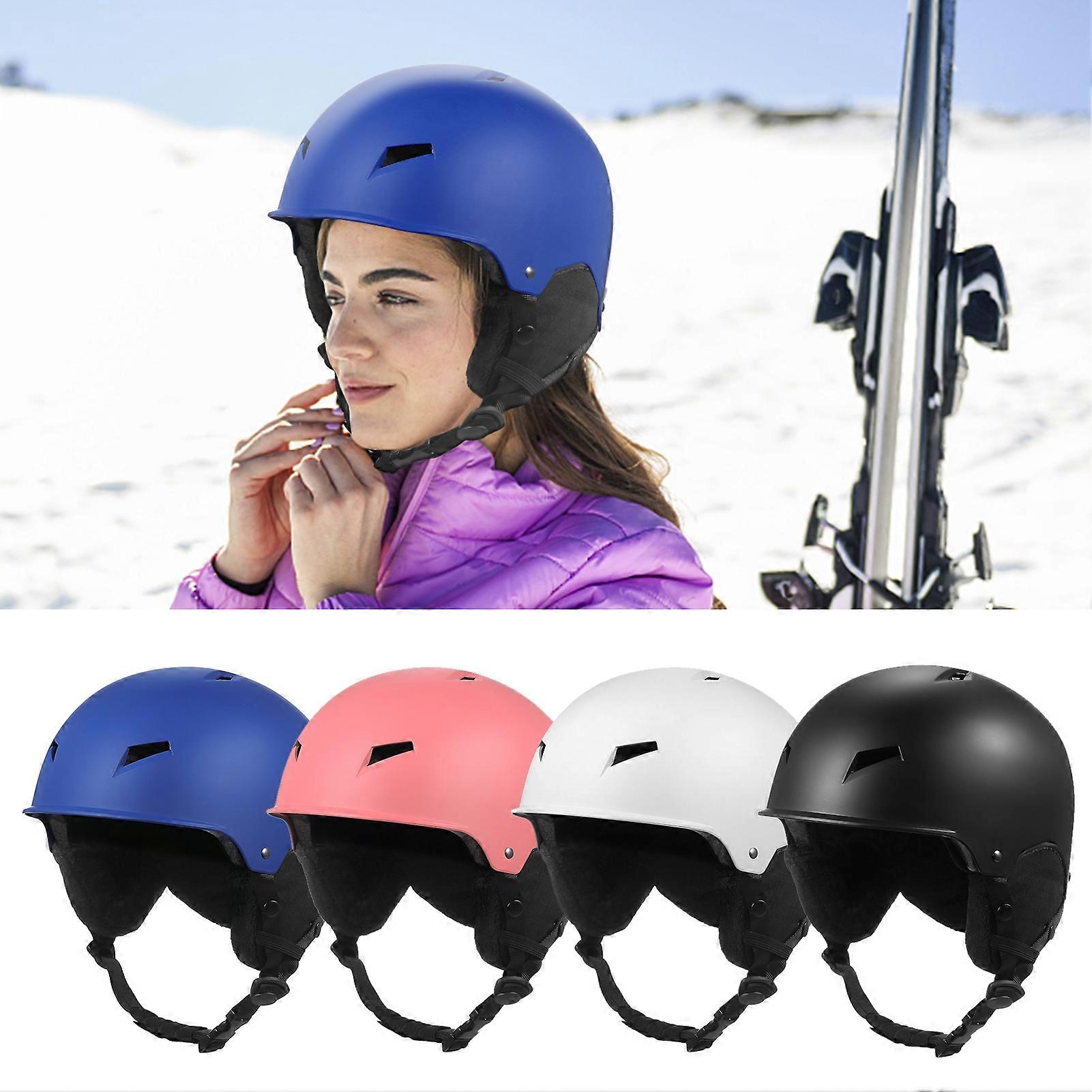 Women Men Snow Helmet with Detachable Earmuff Men Women Snowboard Helmet with Goggle Fixed Strap Safety Skiing Helmet Skiing Sports Helmet