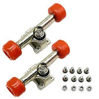 Professional Finger Skateboard Diy Parts Truck Wheel Set Of 2pcs Universal Size( Color : Red )