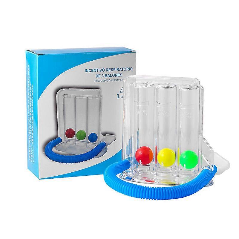 Health And Yoga(TM) Deep Breathing Exerciser - Breath Exercise Measurement System,3-Ball A Breathing Trainer (Single Inhaler Blue Box)