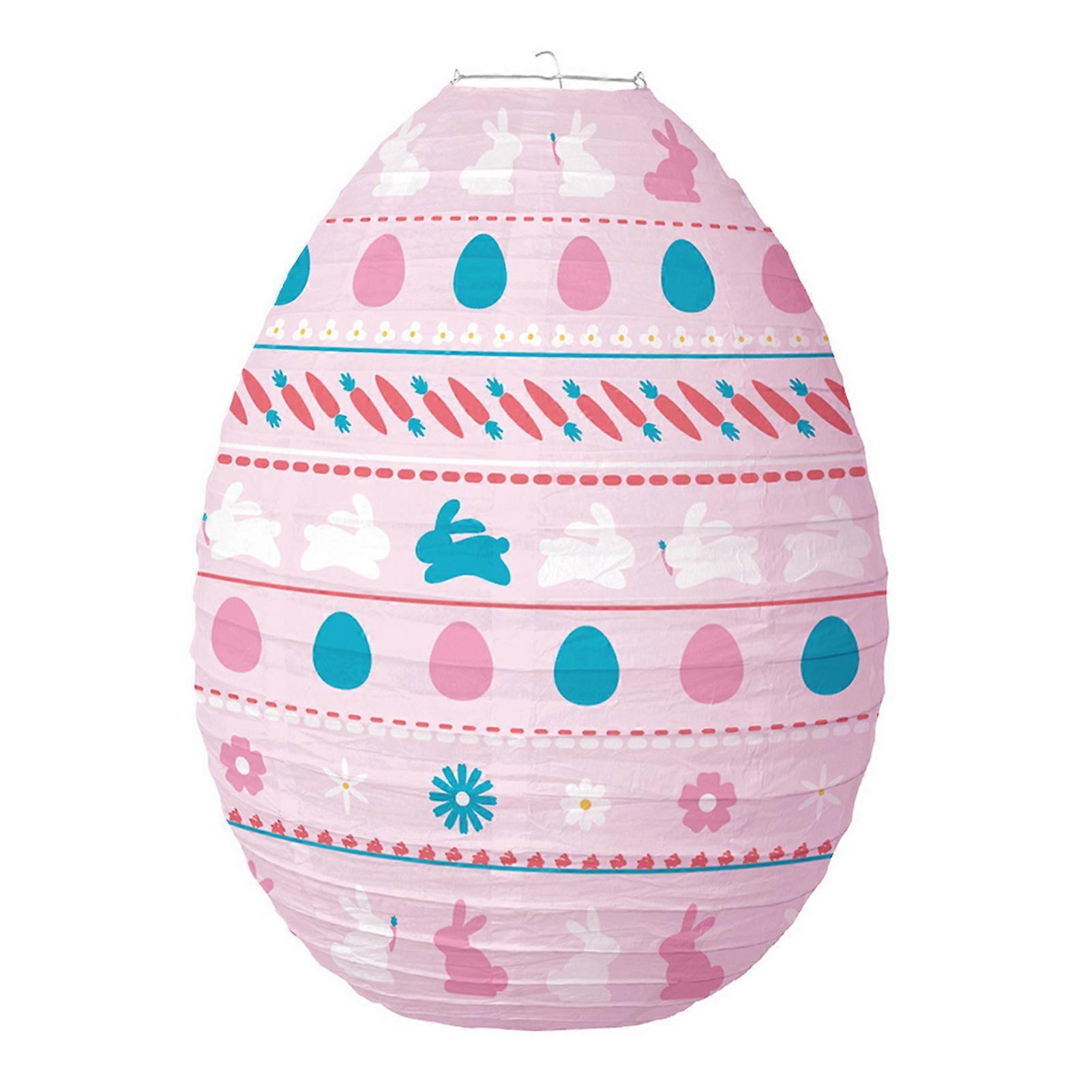 Easter Lantern Colorful Easter Egg Paper Lantern Cartoon Rabbit Pattern Lantern Pendant for Party Decoration