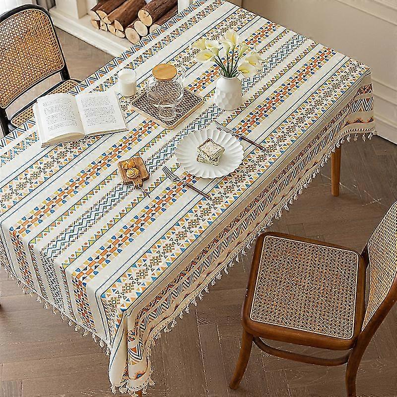 Tablecloths cotton and linen tassel tablecloths