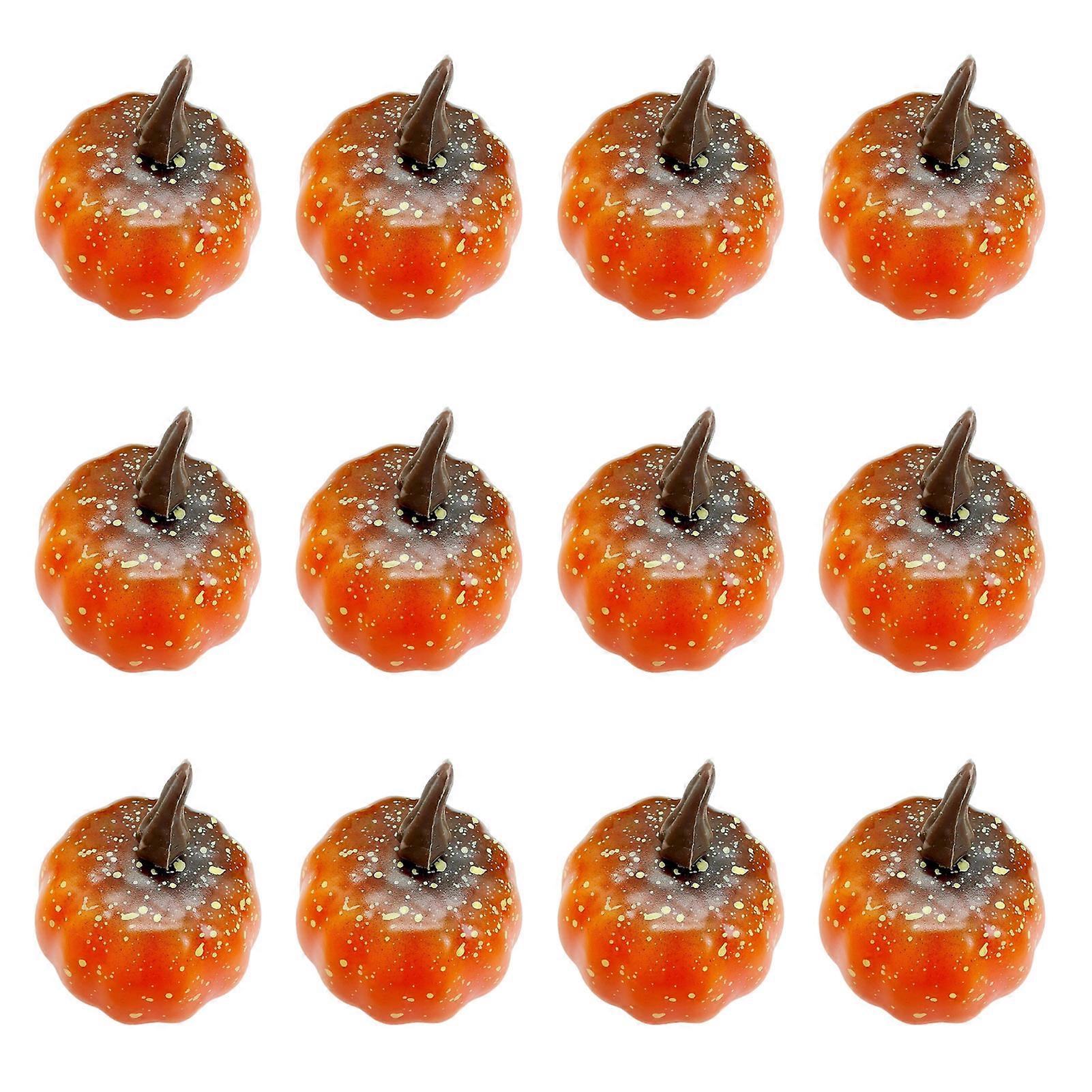 12Pcs Halloween Pumpkin Ornament Simulation Realistic Fake Foam Pumpkin Decorations Fall Home Decor for Harvest Festival