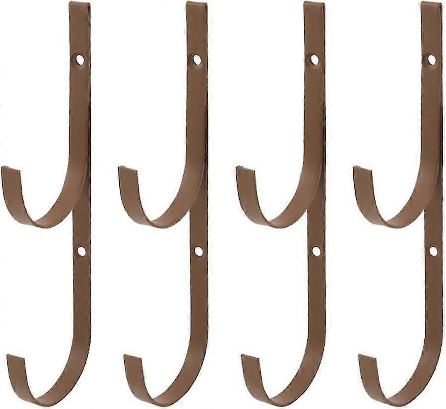 4PCS Metal Pool Pole Hook Set, Easy Installation, Swimming Pool Maintenance Kit (Coffee)