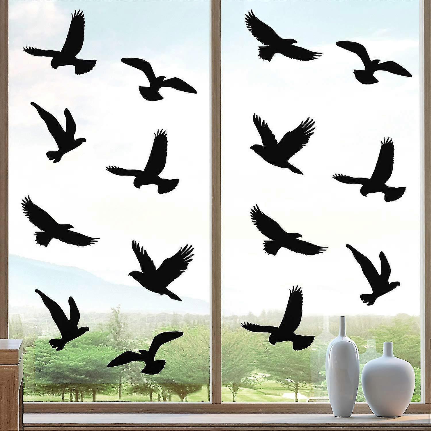 9 Pieces Large Size Anti-collision Window Clings Bird Shape Window Sticker Alert Bird Window Decals For Preventing People