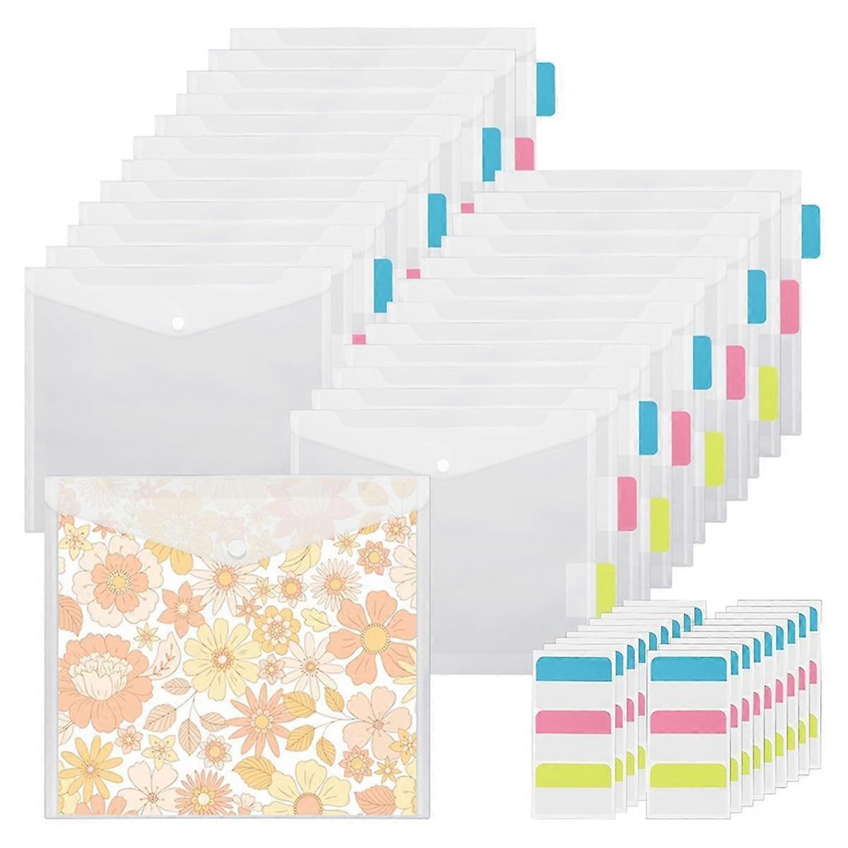 50Pcs Scrapbook Paper Storage with Buckle Design, Scrapbook Paper Storage Box with 60 Labels for Ho