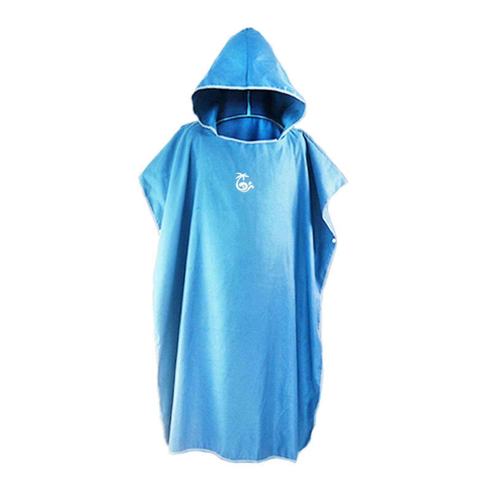 Microfiber Surf Poncho Changing Robe Wetsuit Soft for Swim Medium Blue