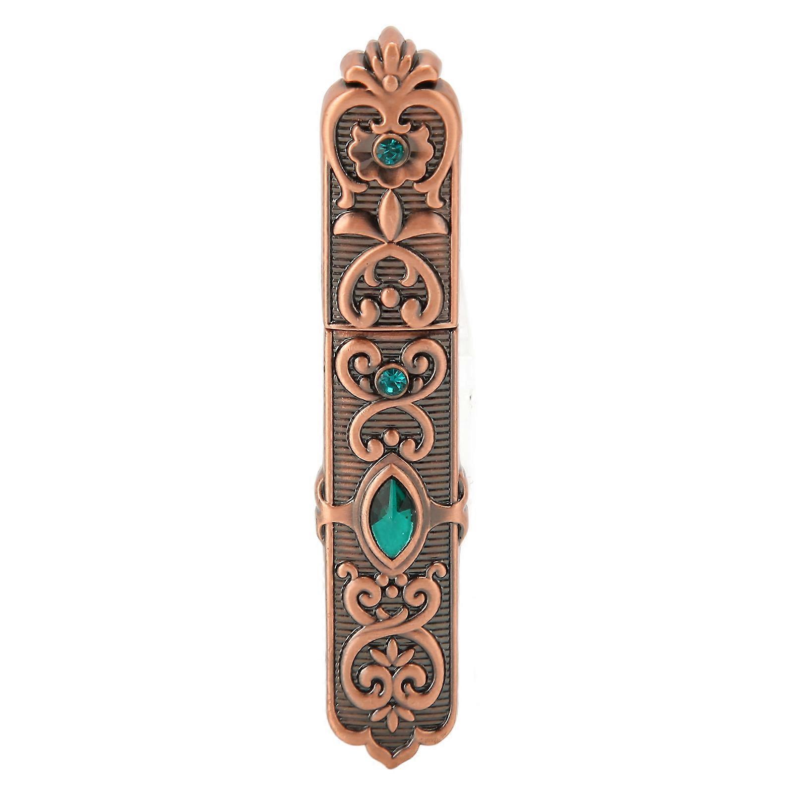Vintage Needle Case Set Στρας Σκαλιστό μοτίβο Μοντέρνες βελόνες ραψίματος Σωλήνας αποθήκευσης Κάτοχος βελόνας DIY Εργαλεία Ραπτικής Ροζ Χρυσό