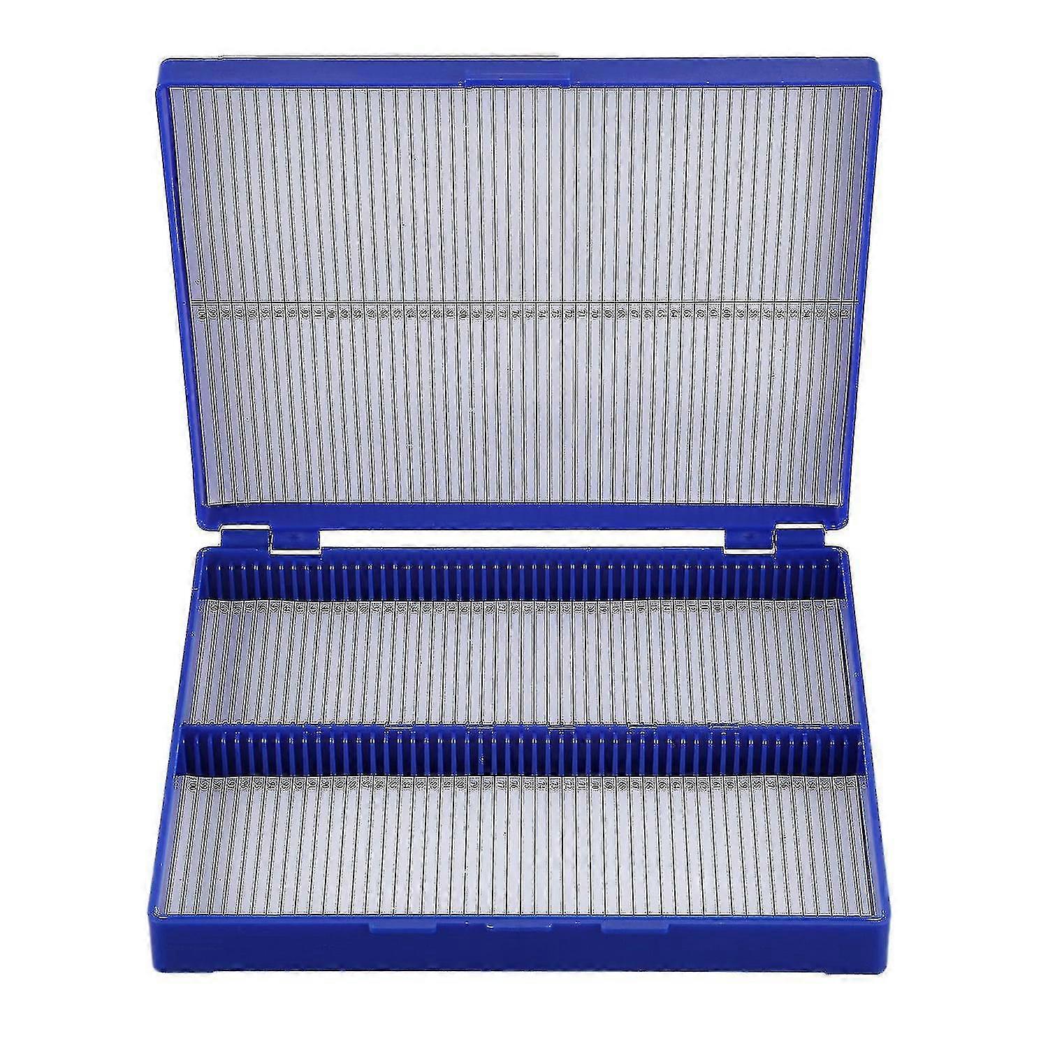 Royal Blue Plastic Rectangle Hold 100 Microslide Slide Microscope Box