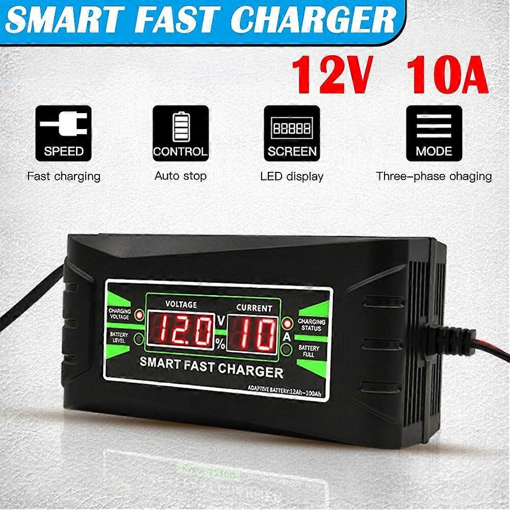 12V 6A Vollautomatisches intelligentes intelligentes Auto-Batterieladegerät Digit LCD-Display Gel kolloidales Blei-Säure-Batterieladegerät