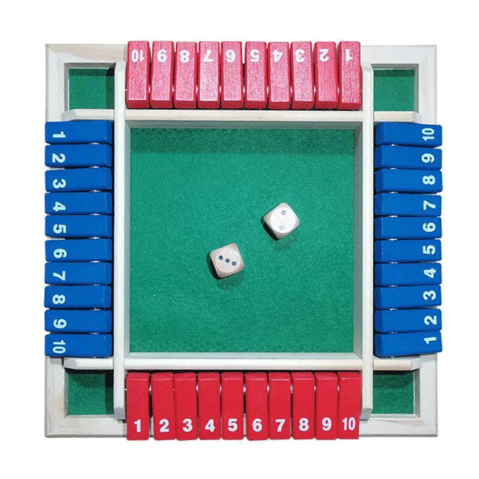 4 Sided Dice Set with 10 Numbers, Wooden Dice And  Set, Toy Game