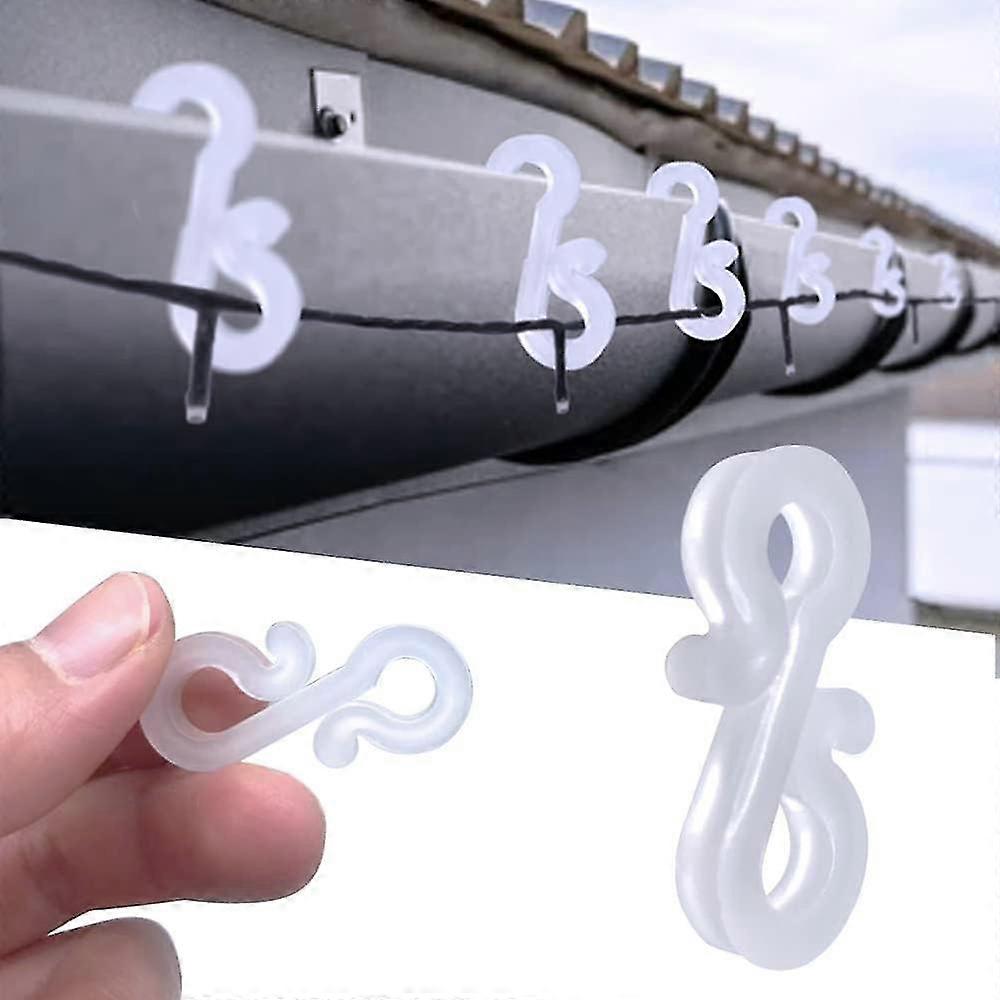 100 Pack Mini Gutter Hooks for Outdoor Lights,S Shaped Gutter Clips