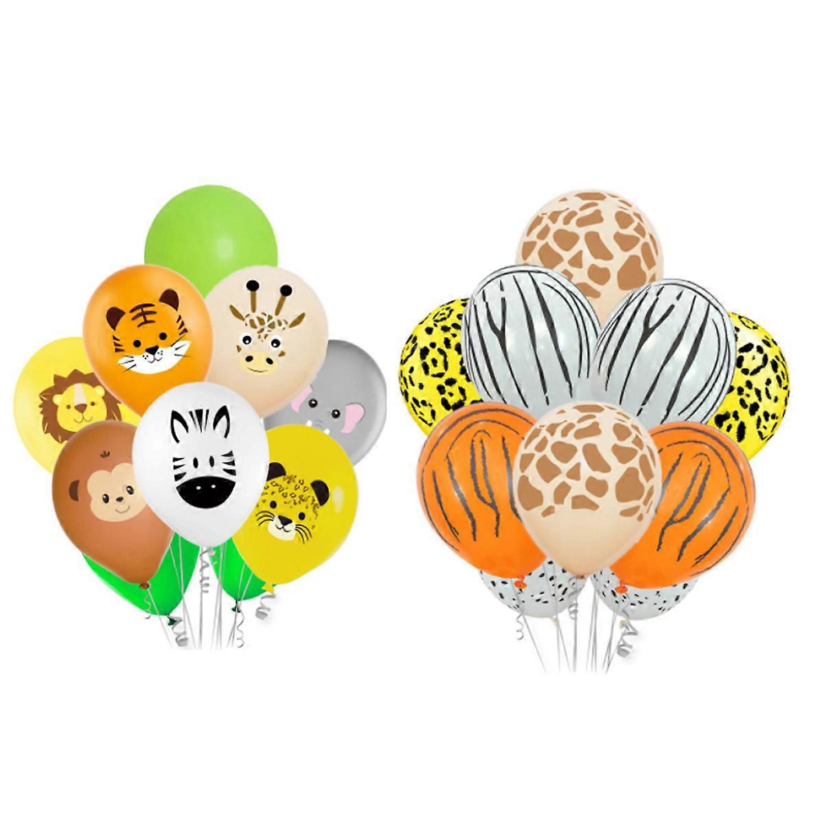 Vacuum-20pcs Forest Animal Theme Balloon Set -Elephant+Ripple Model