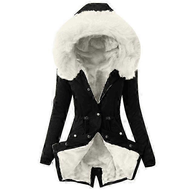 Trench Tjock Vinterkappa För Kvinnor Nytt Mode Långärmad Överdimensionerad Överrock Kvinnlig Casual Ytterkläder Lös Huva Vindjacka