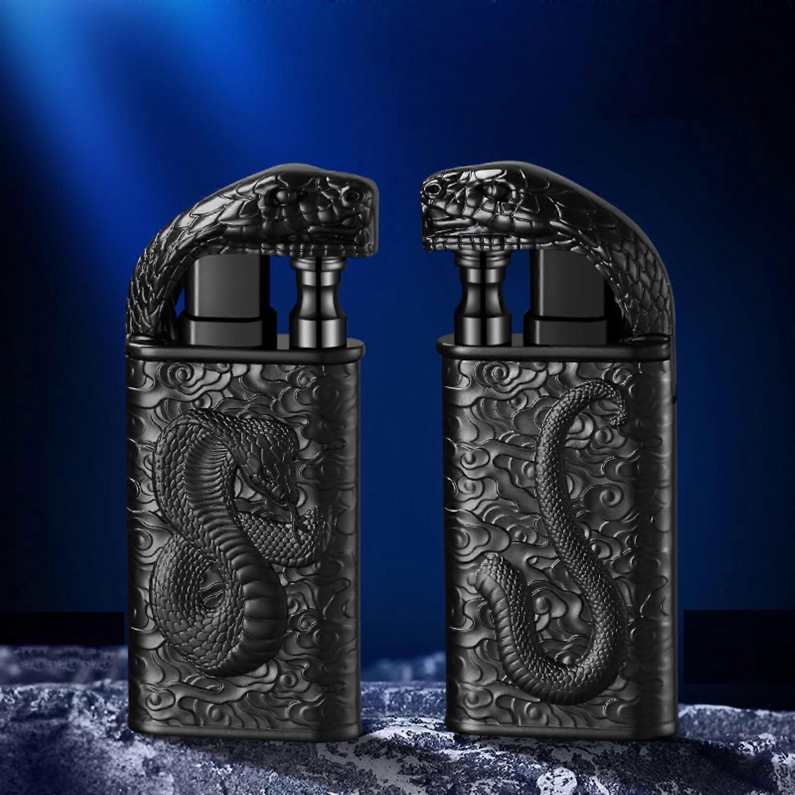 Crater Clear Light Inclined Fire Open Flame Wheel Lighter Inflatable Point Pipe Lighter
