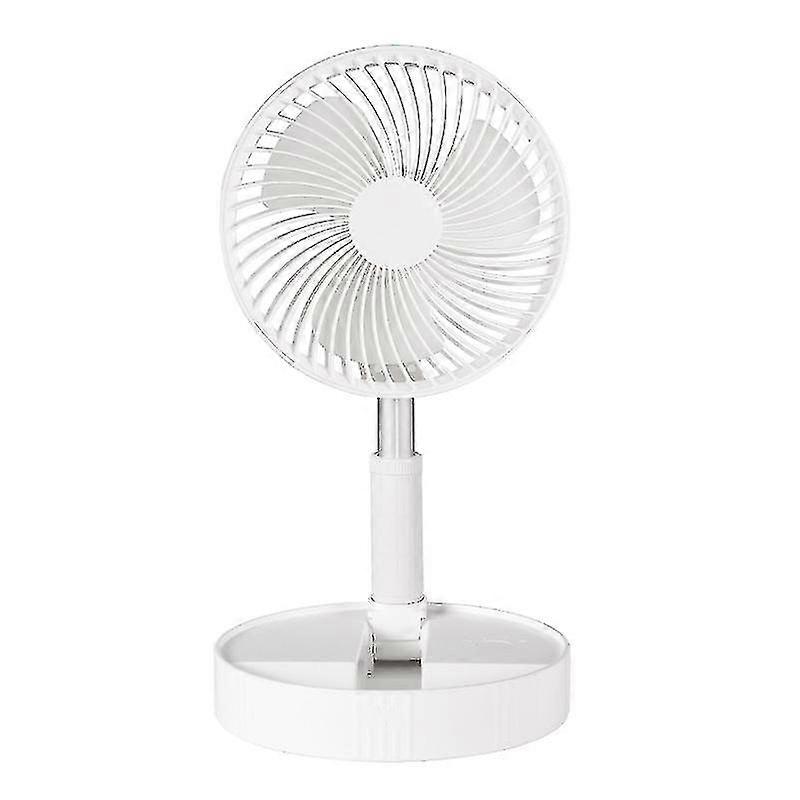 Adjustable Height Folding Strong Wind Vertical USB Powered Fan (White) - ya01