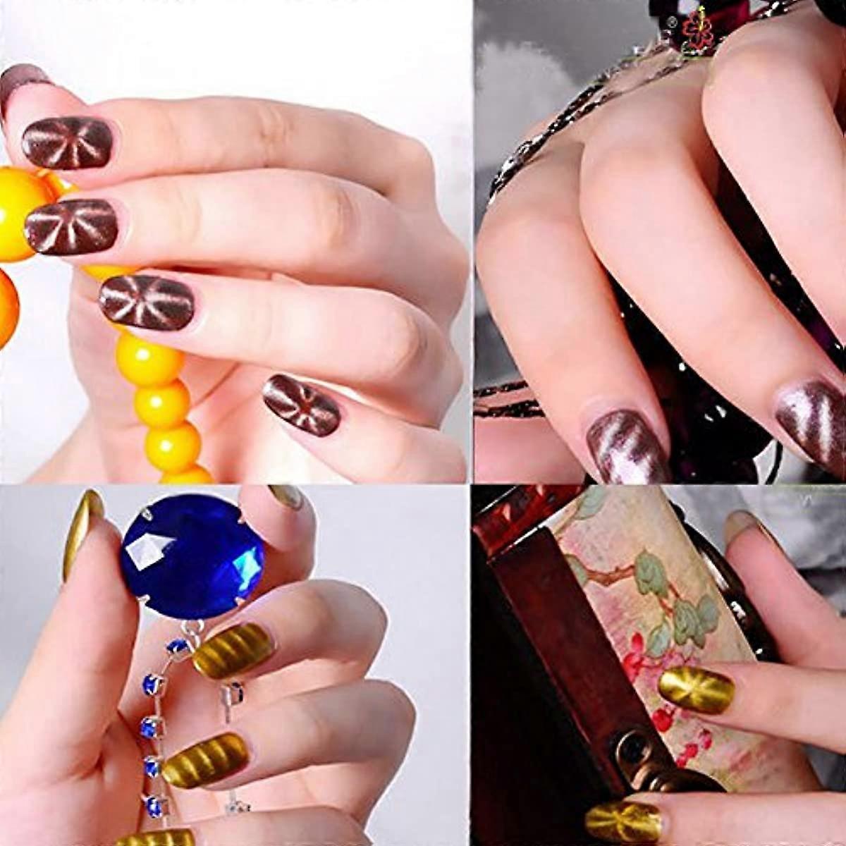 TAIHOBO 16-teiliges Nagelmagnet-Set – Für 3D-Katzenaugen-Effekt – Mit Magnetischen Stäben