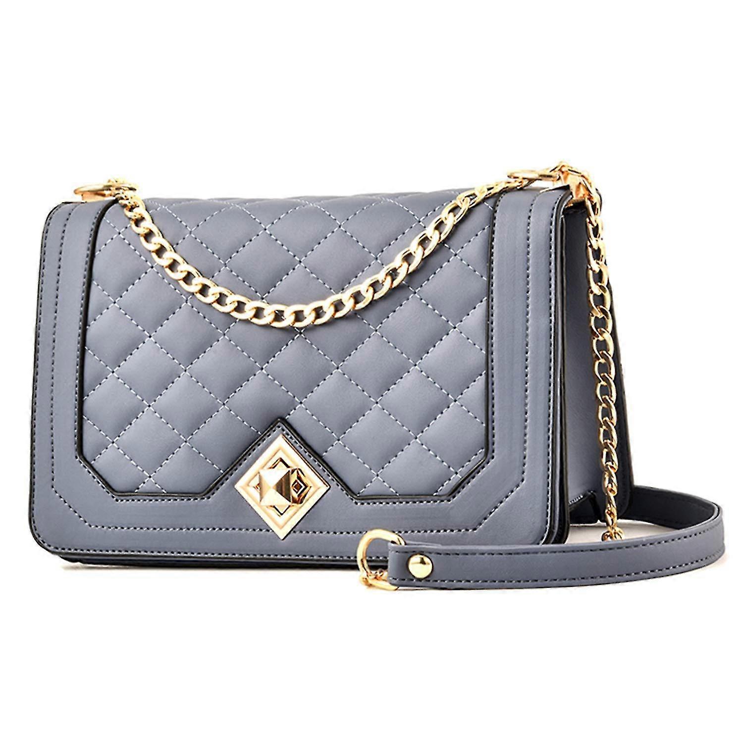 女性用クロスボディバッグゴールドチェーン付きスモールショルダーバッグ