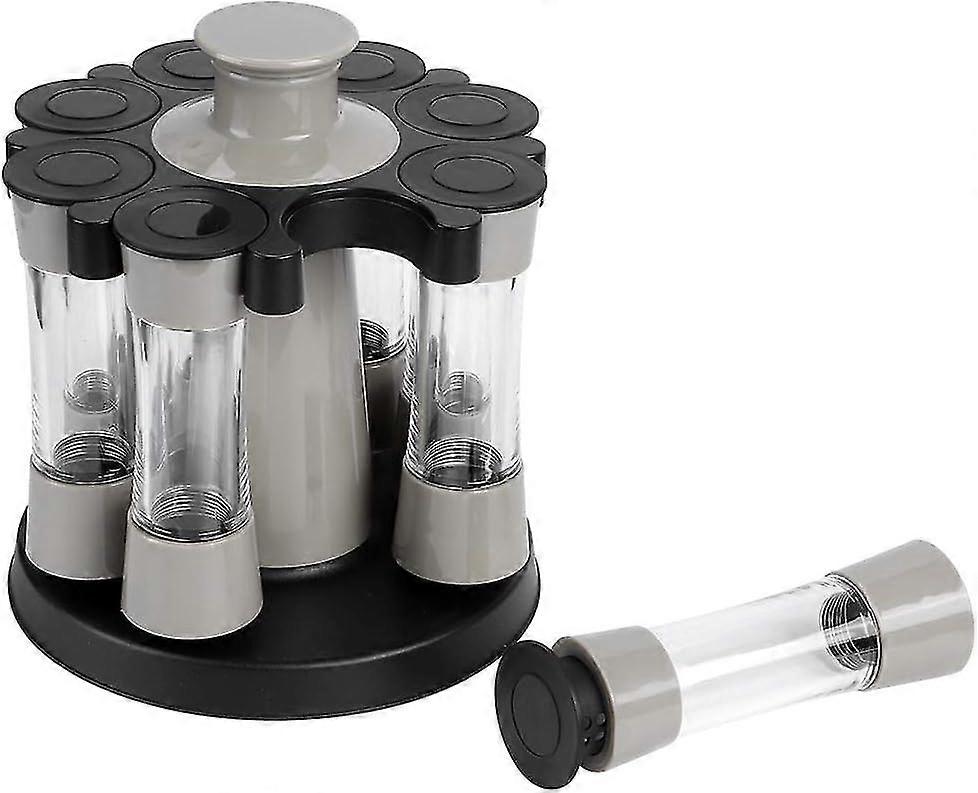Carrousel D'pices, Stand D'pices Vertical, 8 Pots D'pices, Surface Lisse Et Sans Pines, Support D'pices Rotatif  360 , Style Art Deco Porte - Pices St