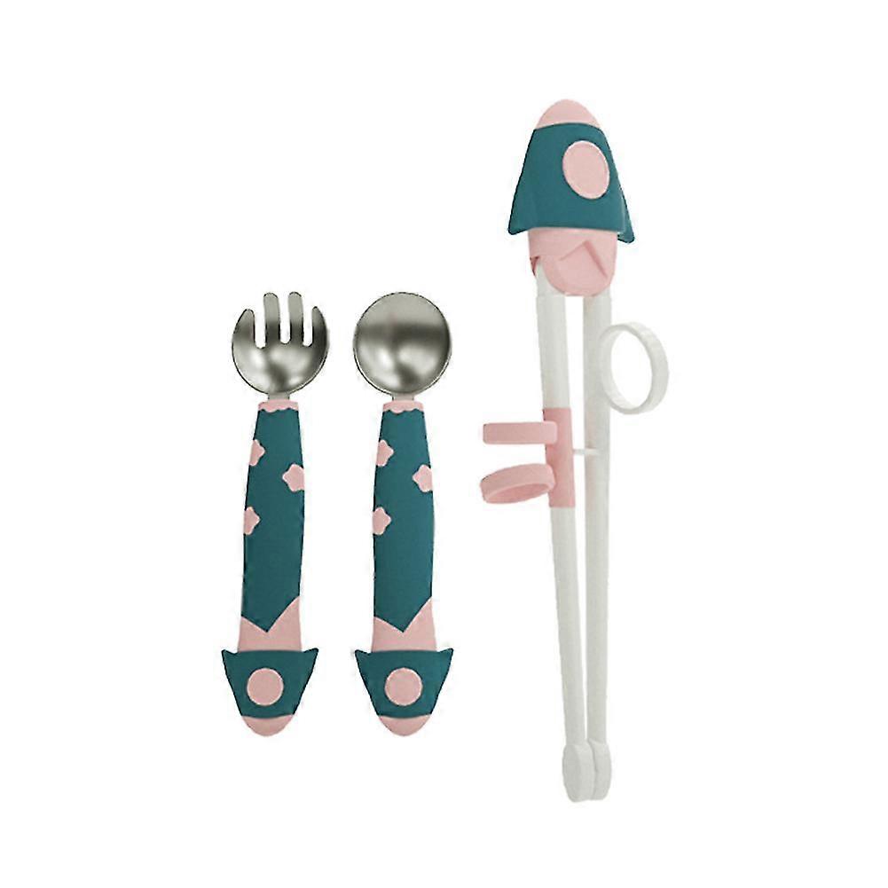 Training Chop Spoon Fork Set Right Handed Learning Portable For Children Kids