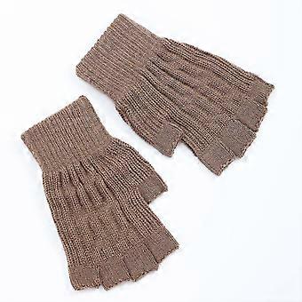 2 Pieces Fingerless Gloves - Winter Warm Fingerless Mittens Half Finger Gloves For Men And Women, Windproof Warm Stretchy Gloves,a
