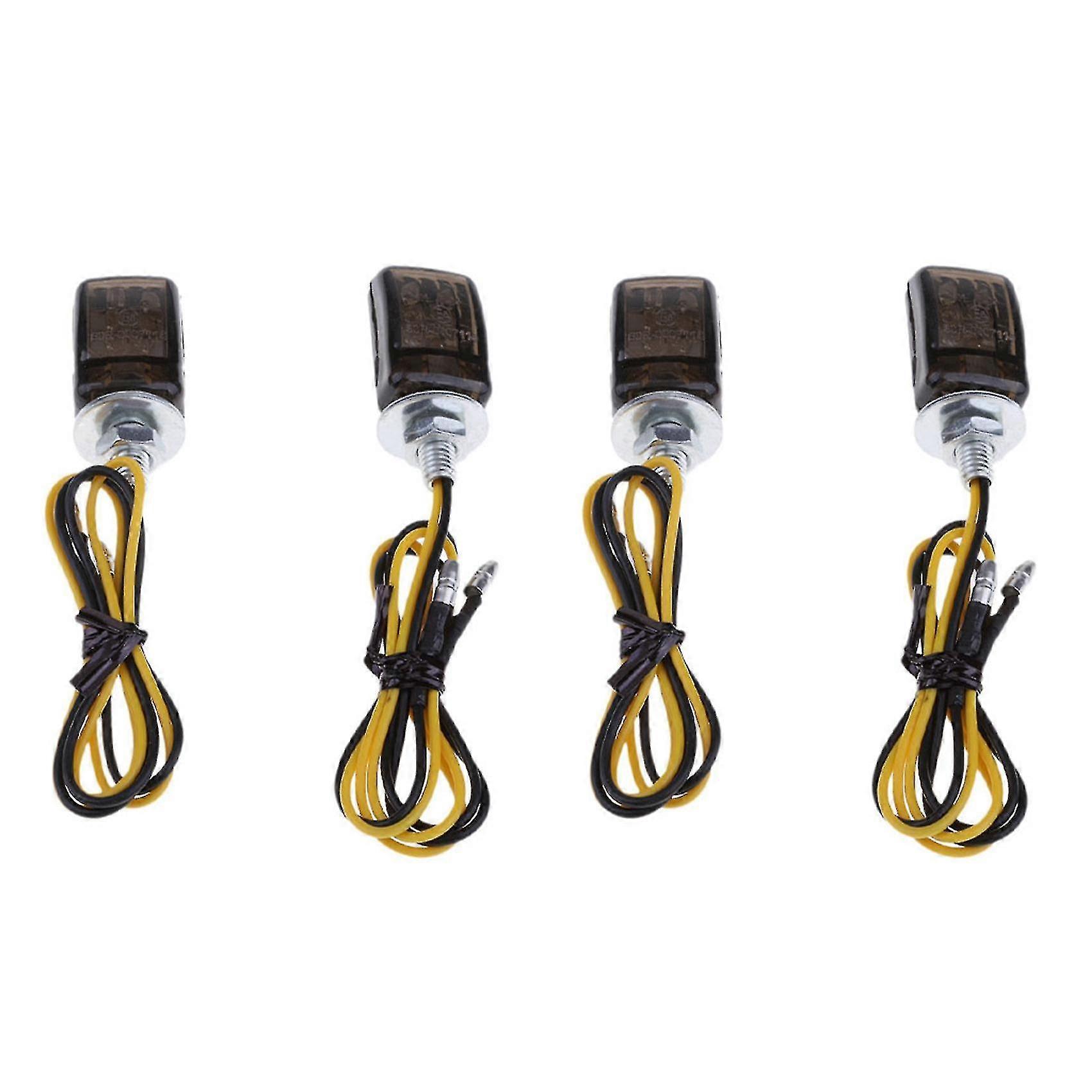 4pcs Universal Led Black Mini Tiny Small Indicators Turn Signals Motorcycle Motor Bike Compatible With Zekai