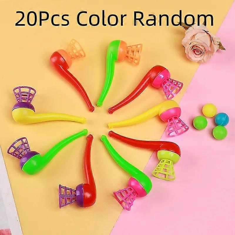 20PCS Suspended Blow Pipe Blow Ball Rod Game Children Balance Training Floating Blowing Ball Magic Dangling Family Kids Toy
