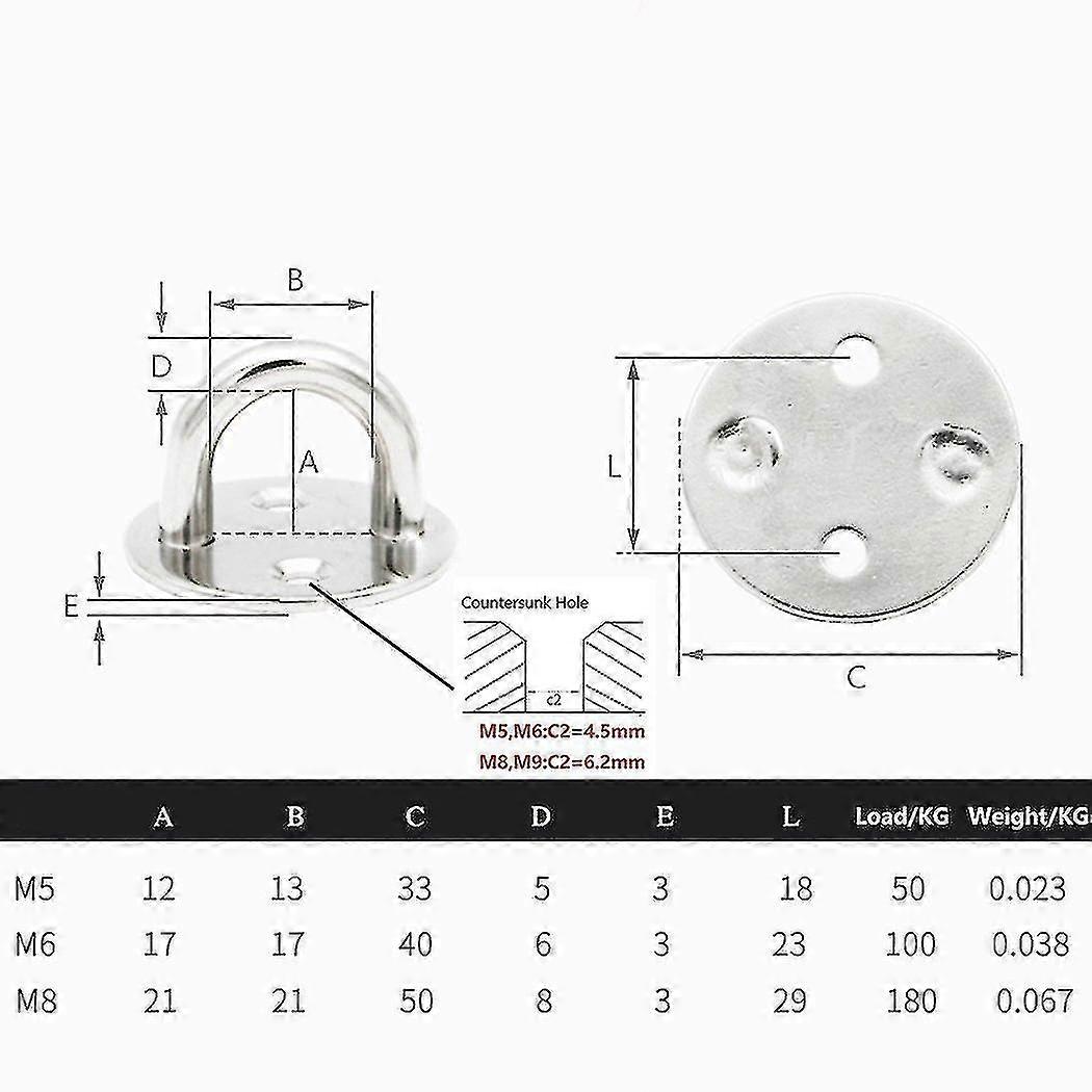 Ceiling Mount Hook Duty Anchor Round S 304 Less Steel