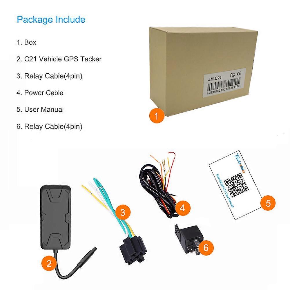 Lncoon C21 Mini Car GPS Tracker With Real-Time Tracking Remote Cut-off Multiple Alarms Motorcycle Vehicle Trackers Free APP Web