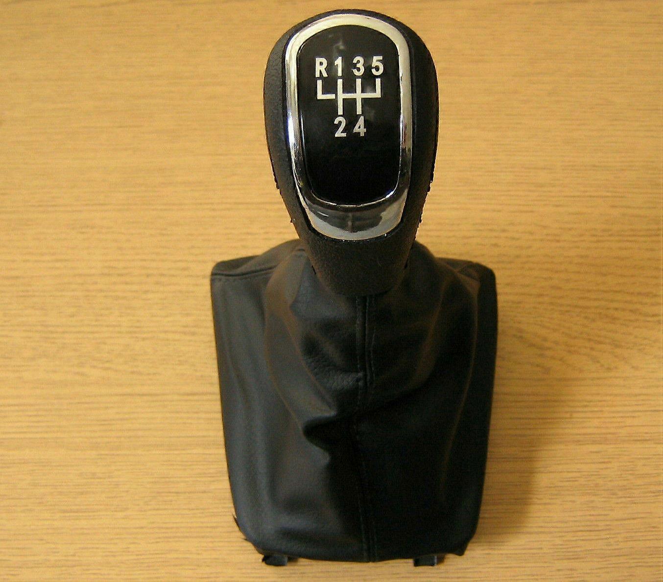 Shift button button 5 gear + leather shift bag for Skoda Superb mk2 II 2 2008-2015