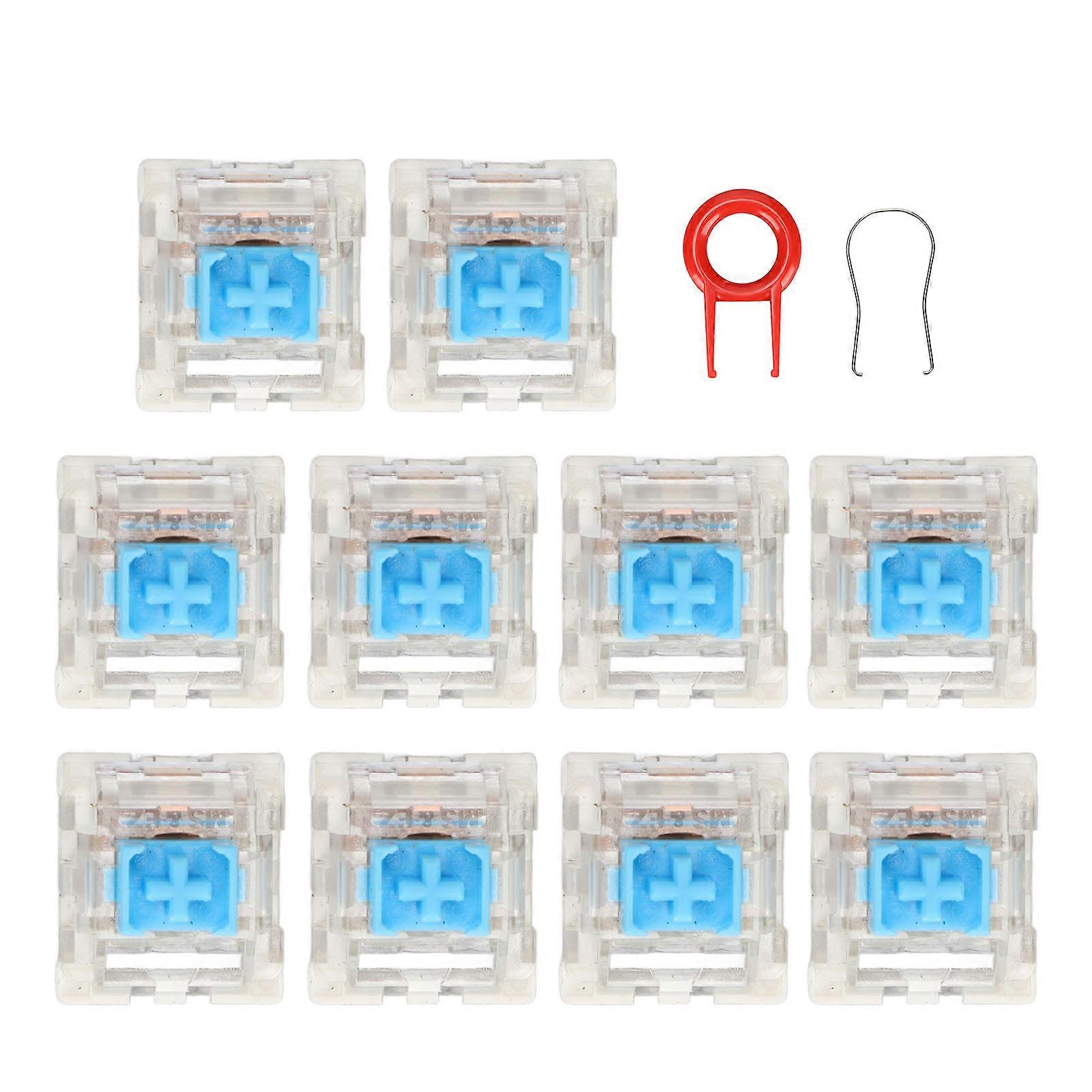 Blue Switch 10Pcs Mechanical Keyboard Replacement Diestsproof ABS