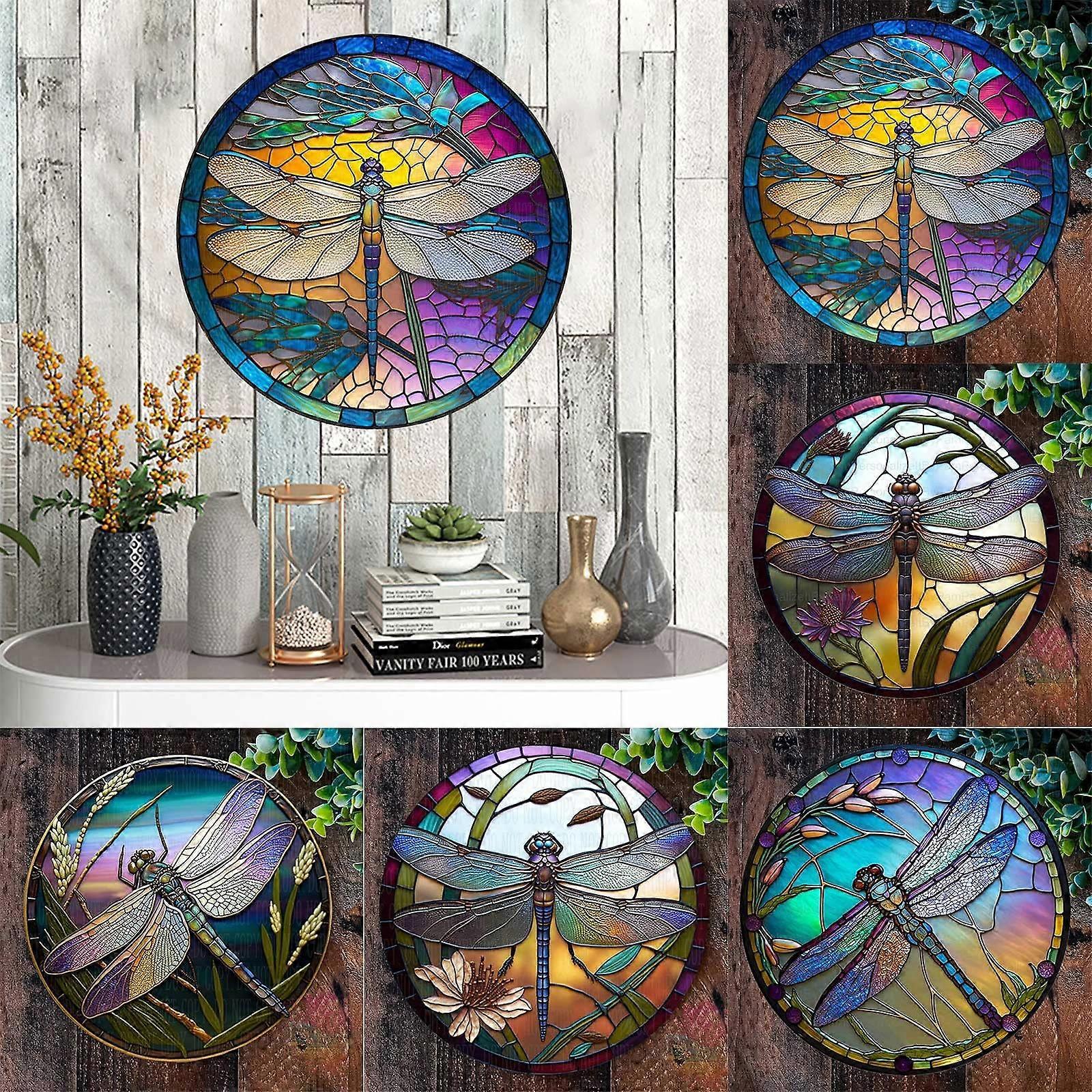 إكليل الزجاج المقلد الملون إكليل اليعسوب ملون الاكريليك المجلس الديكور مهرجان الزينة