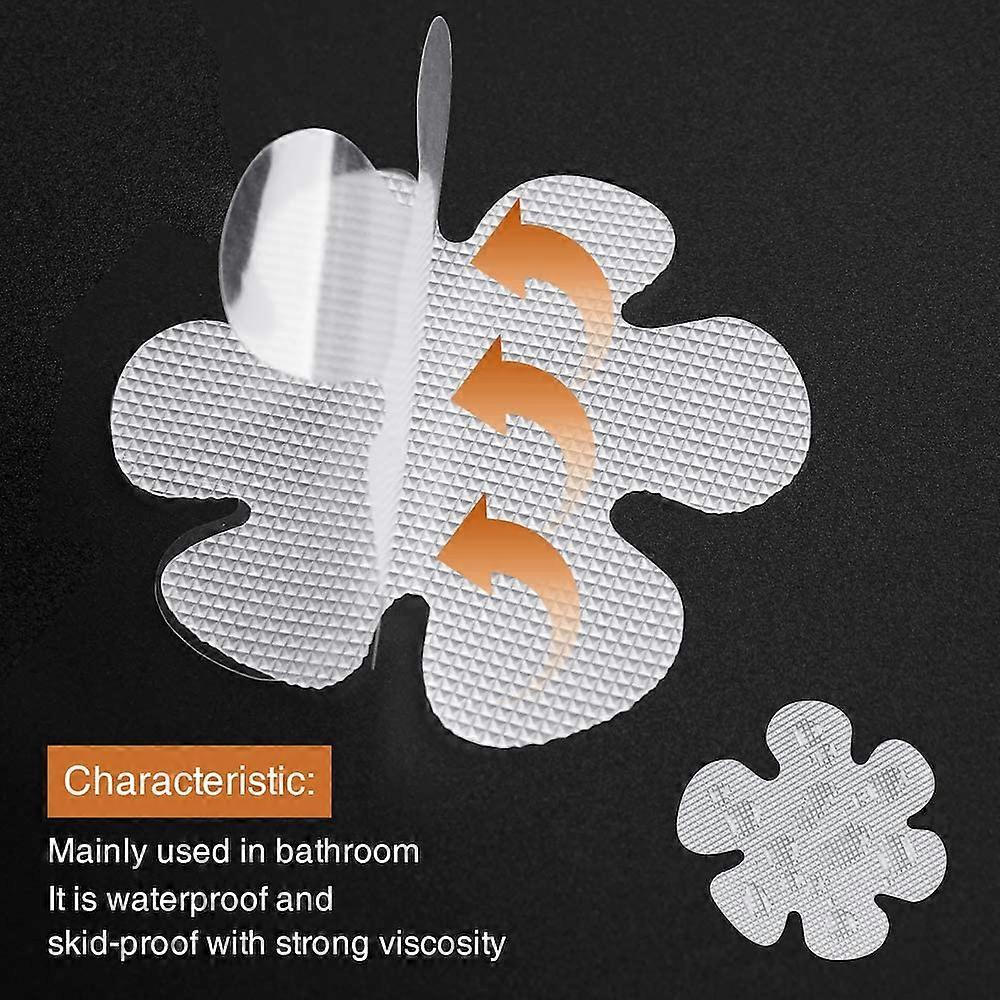 Non-Slip Tub Stickers with Scraper Premium White