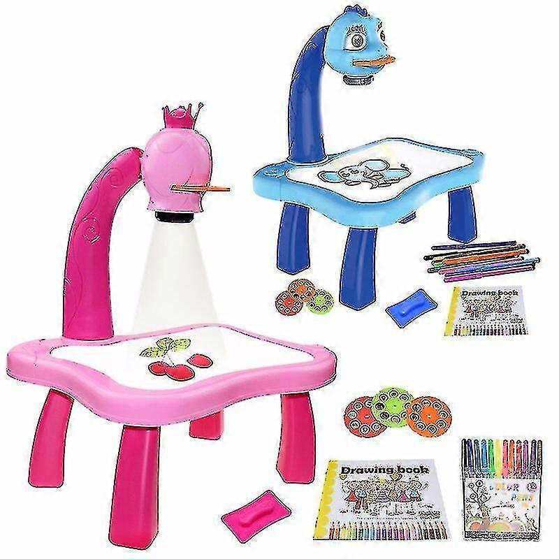 Children Led Projector Art Drawing Table Toys Kids Painting Board Desk Arts And Crafts Projection Educational Learning Gifts Toy