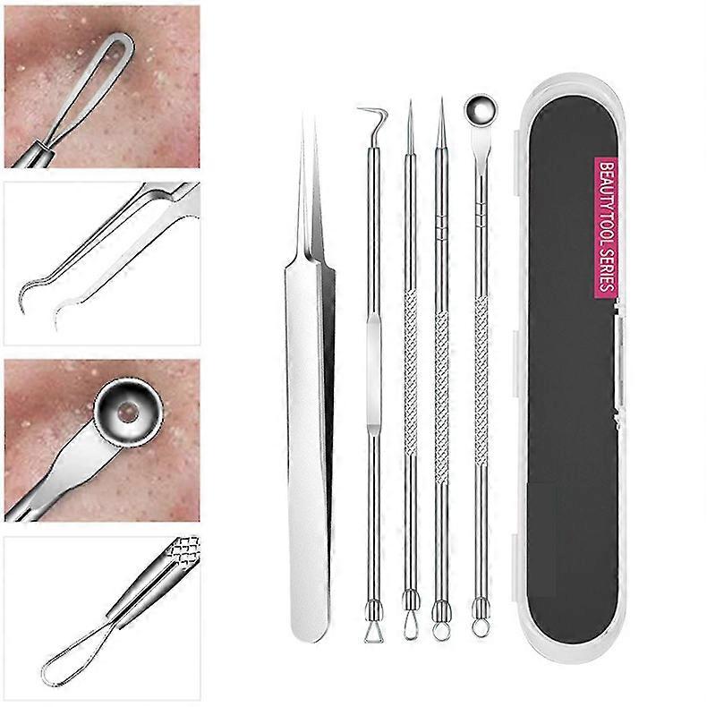 Pimple Popper Tool Kit, 5 Pcs Blackhead Remover Acne Needle Tools Set