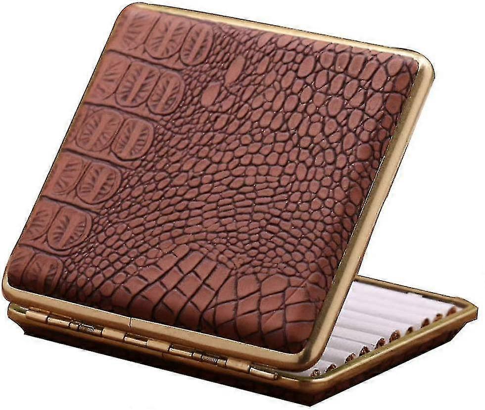 Custodia per sigarette in pelle ultra sottile e portatile da uomo, anti-pressione avanzata, può contenere 20 sigarette