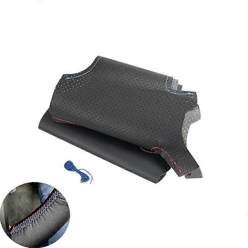 For BMW M Sport 1 3 Series M3 E90 E92 E93 E81 E82 E87 X1 E84 DIY Hand-stitched Perforated Leather Interior Steering Wheel Cover
