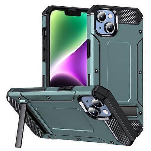 Mobile Phone Cases For iPhone 13 Matte Holder Phone Case(Dark Green)