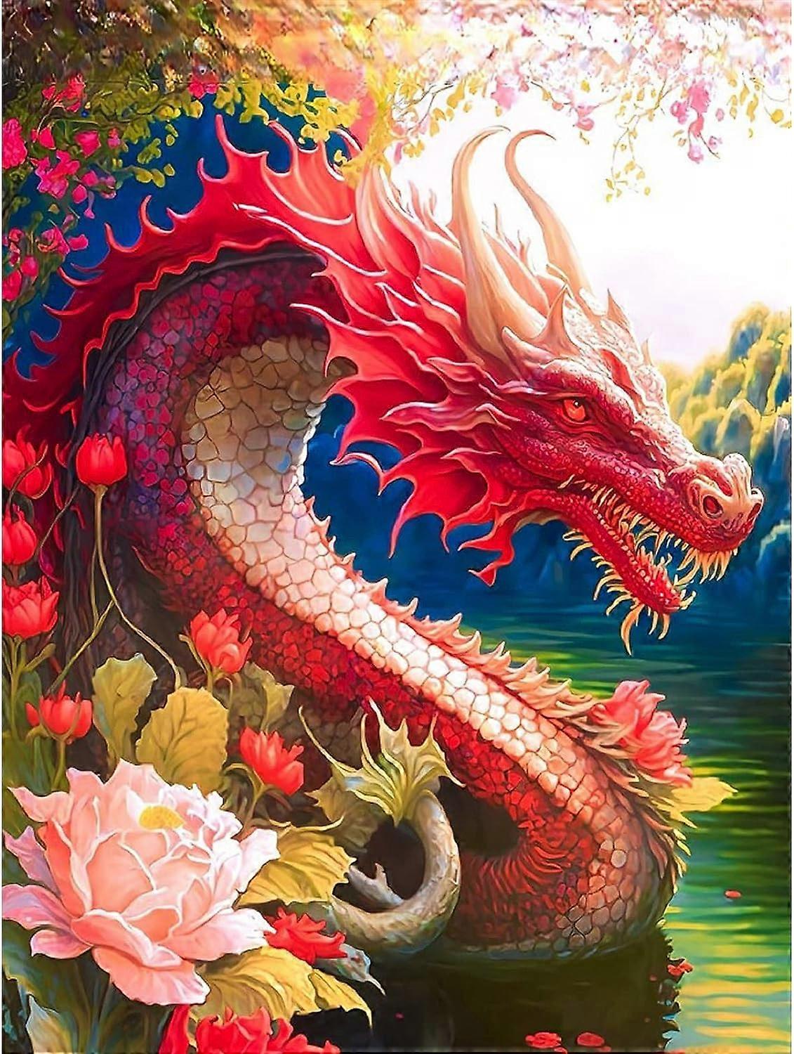5D diamantmaleri 30x40cm Dragon T