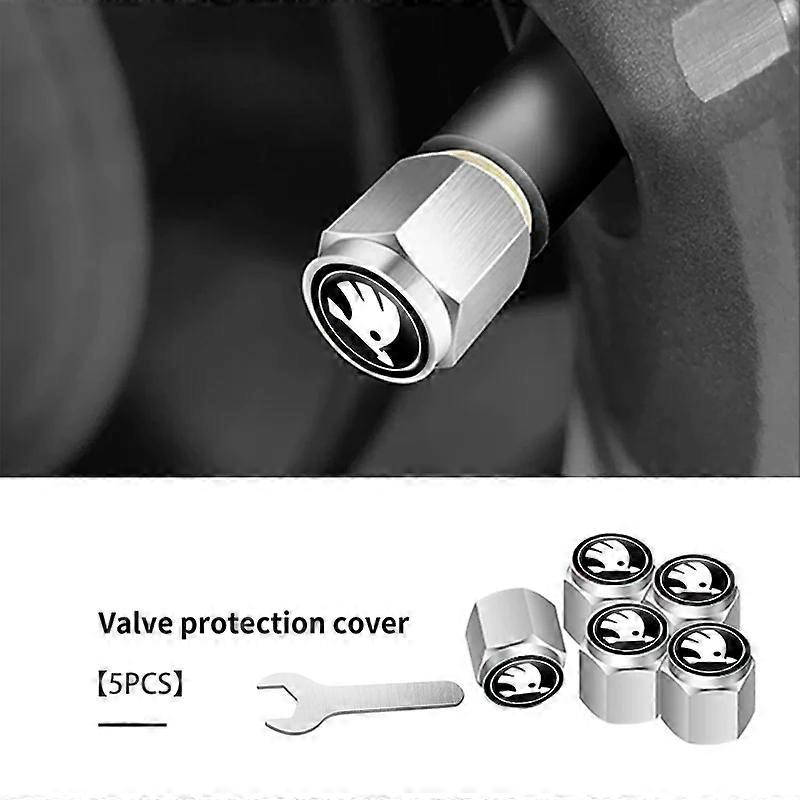 For Skoda High Quality Anti-theft Tire Valve Caps Car-Styling Parts Fabia Kamiq Superb MK3 VisionS Yeti Scala Enyaq-iV-Motor Vehicle Wheel Parts