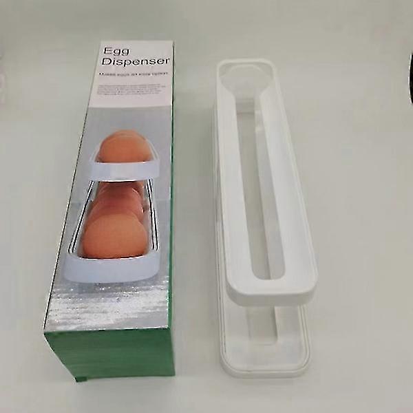 Egg container for refrigerator, egg dispenser, egg holder, egg storage for 12-14 eggs, double layers, organizer for kitchen White