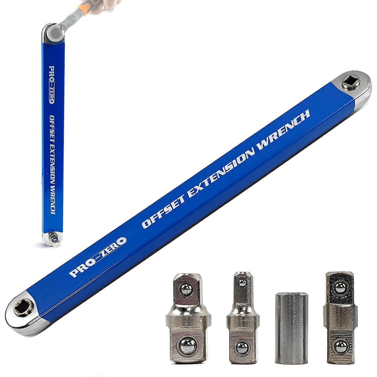 Spanner Extension Wrench Set Offset Ratchet Spanner Extender with Adapter Socket 100% New