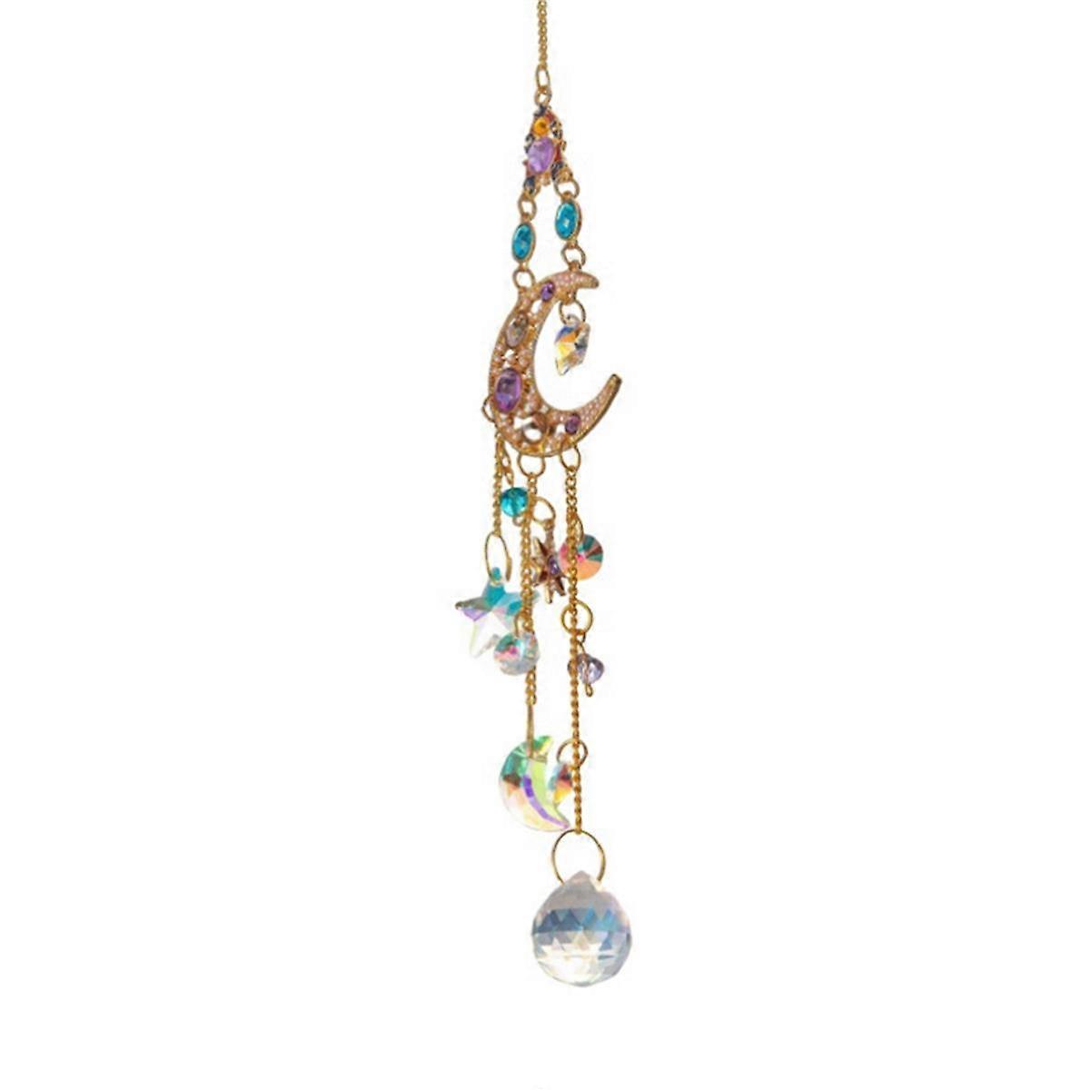 Crystal Suncatcher Outdoor Wind Chimes Garden Wind Music 3d Wind Spinner Hanging for Garden Rainbow Maker Decoration A