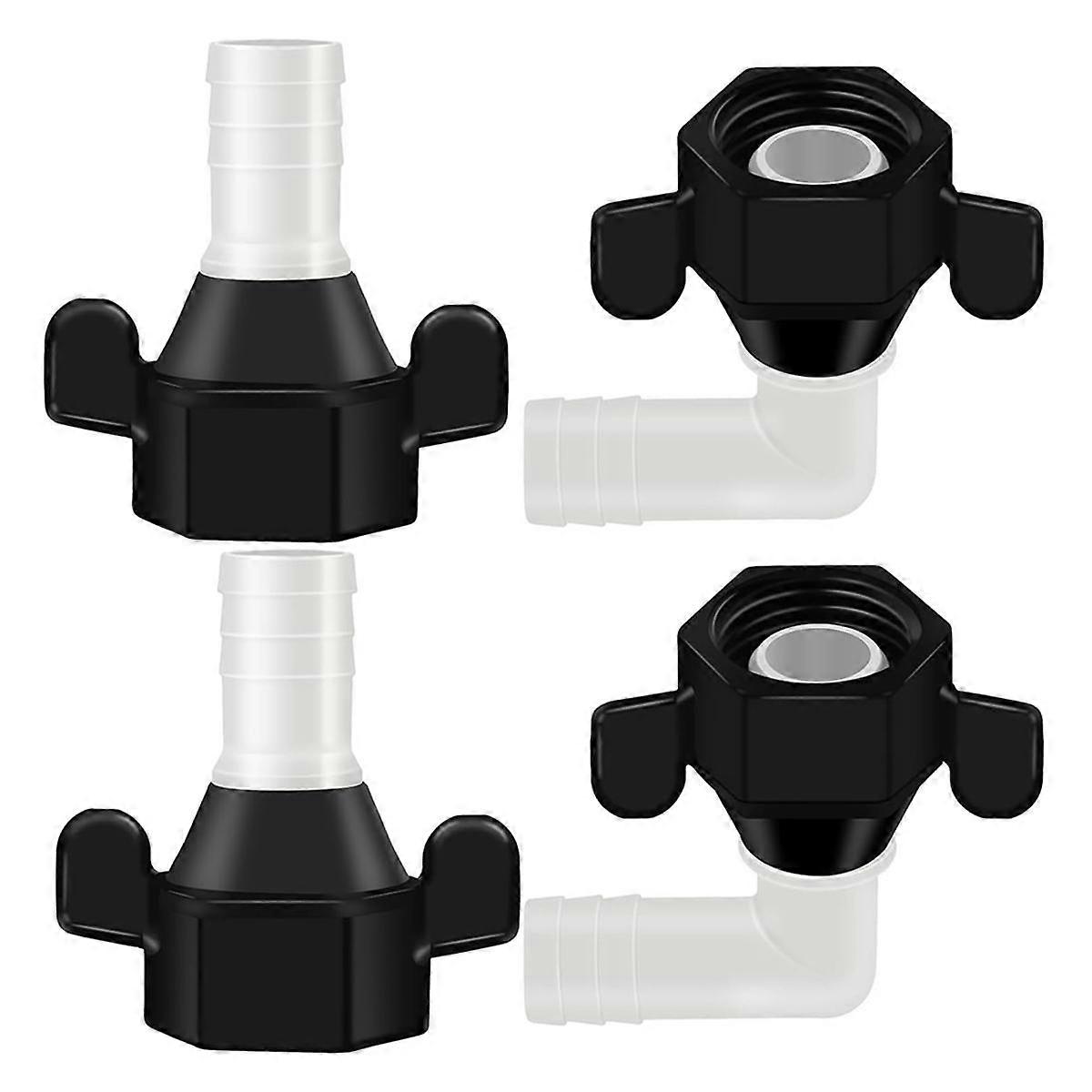 4Pack 1/2 Inch X 14 NPT X 1/2 Inch Barb Elbow and Straight Swivel Adapter RV Water Pump , Female Threaded Pex Fittings